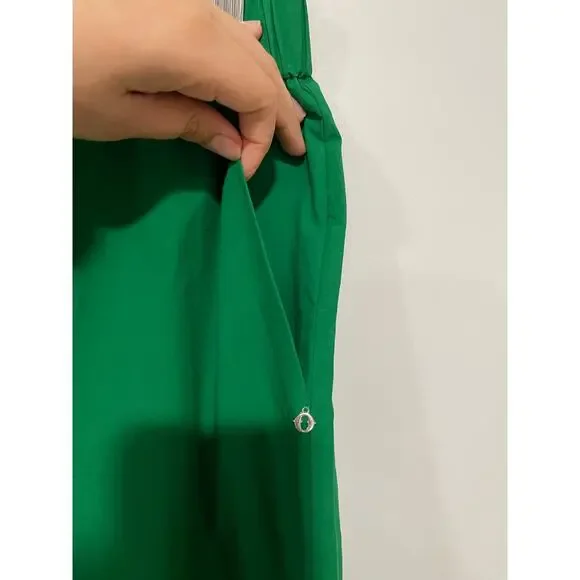 NWT Ottod'Ame Green Bandiera Cotton Wide Leg Pants Italian Minimalist